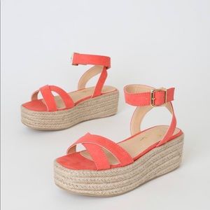 Brand New Lulus Platform Coral Shoes
